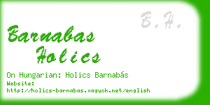 barnabas holics business card