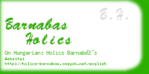 barnabas holics business card